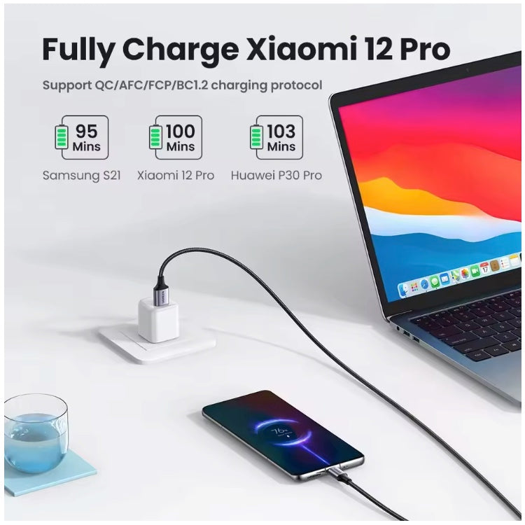 UGREEN 3A Fast Charging Cable Suitable For iPad, iphone, Samsung, Xiaomi Poco Magnetic USB-C Charger Data Cable Mobile Phone Cable