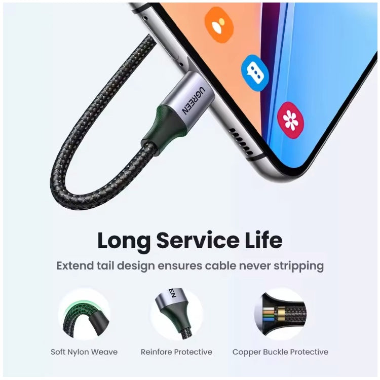 UGREEN 3A Fast Charging Cable Suitable For iPad, iphone, Samsung, Xiaomi Poco Magnetic USB-C Charger Data Cable Mobile Phone Cable