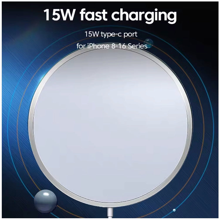 15W Magnetic Wireless Fast Chargers with Type C Fast Charging Cable For iPhone12-16 Charger Adapter Macsafe Phone Charging Dock