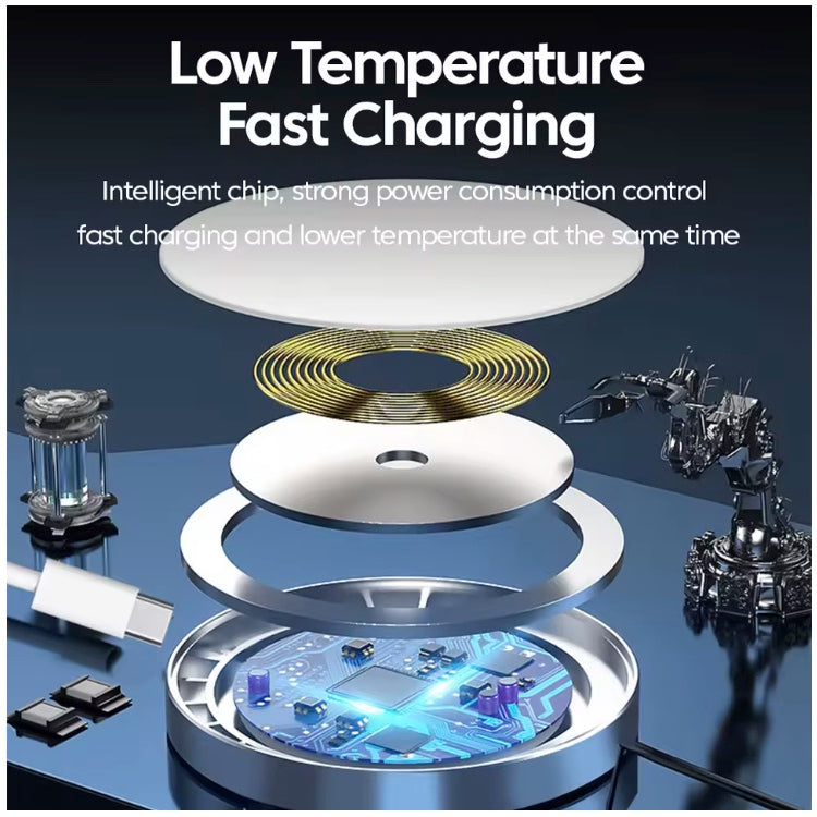 15W Magnetic Wireless Fast Chargers with Type C Fast Charging Cable For iPhone12-16 Charger Adapter Macsafe Phone Charging Dock