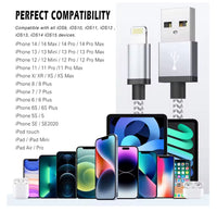 Fast Charging USB Charger Cable For iPhone 14 13 12 11 Xs Max Xr X 8 7 6 Plus iPad Origin Mobile Phone Long Data Cord 1m 2m 3m