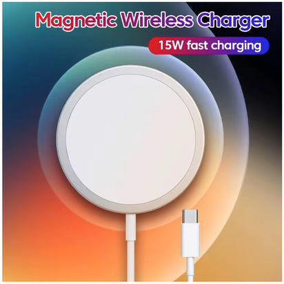 15W Magnetic Wireless Fast Chargers with Type C Fast Charging Cable For iPhone12-16 Charger Adapter Macsafe Phone Charging Dock
